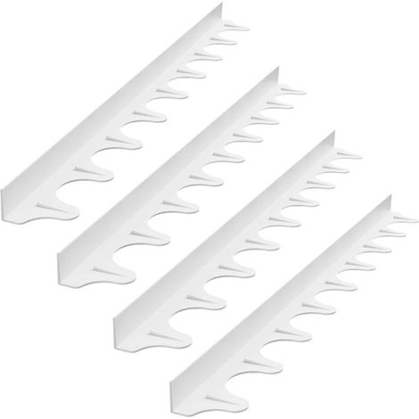 Ensemble de 4 bandes de joint en silicone en forme de L en forme de vague blanche de 21 pouces, bande d'étanchéité entre la cuisinière et le comptoir contre les déversements, la saleté et les liquides (1/4)