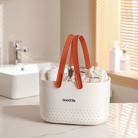 1 cestino da vasca portatile in plastica con maniglia, multifunzionale (1/5)