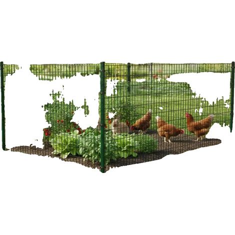 Malla de alambre, hierro galvanizado duradero, versátil para uso en jardinería y avicultura, color verde militar. (1/2)