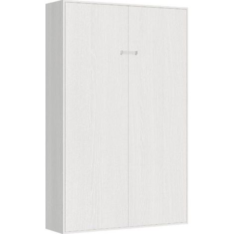 Lit escamotable vertical 140x190 cm bois blanc Kanto (1/5)