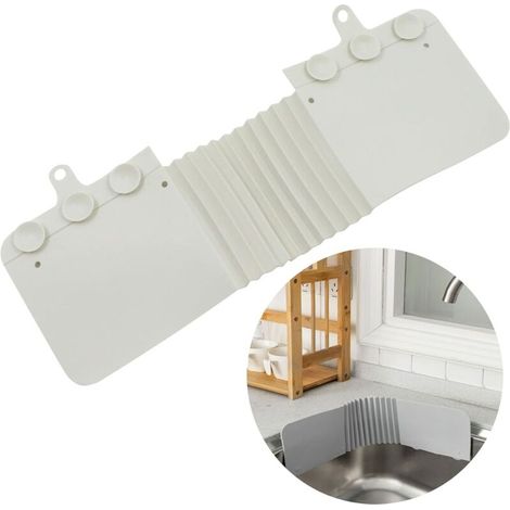 Protector antisalpicaduras para fregadero – cubierta para cocina y baño, accesorio impermeable, flexible, fácil de limpiar y práctico - Crezuo