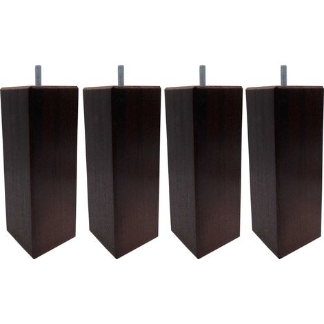 4 pieds carrés bois wengué 19 cm