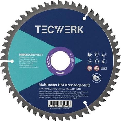 TECWERK Handkreissägeblatt AD 160mm Z.42 HLTCG Schnitt-B.2,4mm TECWERK (1/3)