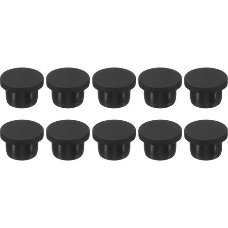 Bouchon de Trou en Caoutchouc de Silicone 15.5mm Diamètre Bouchon Souple et Flexible pour 15mm Trou Noir 10 Pièces (1/5)