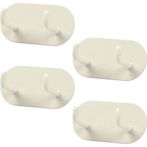 Ganchos adhesivos de pared de 4 piezas, toallero de baño, soporte metálico para toallas, gancho de baño sin taladrar para baño, dormitorio, cocina (crema) (1/4)