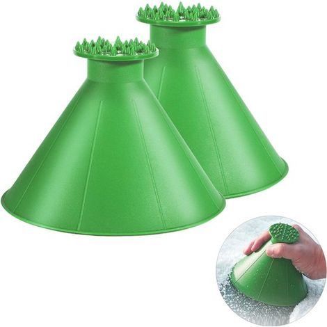 2 teiliger Eiskratzer Auto Eiskratzer Eiskratzer für die Windschutzscheibe Konischer Schneekratzer fürs Auto 2 in 1 Eiskratzer Mit Trichter Schne (1/5)