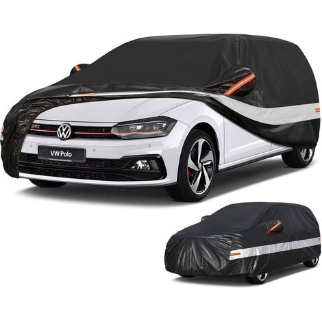 Autoabdeckung 10 Schichten für VW Polo (1981-2025) 100% Wasserdicht Schwarz (1/5)