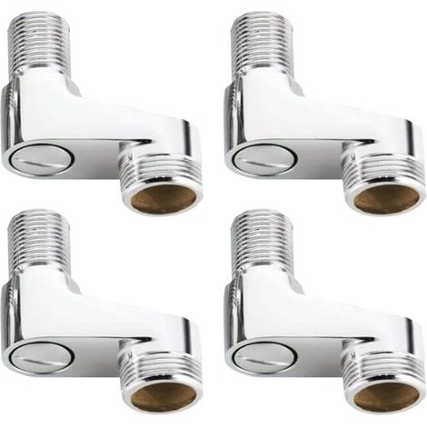 Set mit 4 Badewannenarmatur-Adaptern, 25 mm auf 20 mm, verchromtes Duscharmatur-Installationsset, Ersatzteil mit verstellbarem Schwenkarm (1/5)
