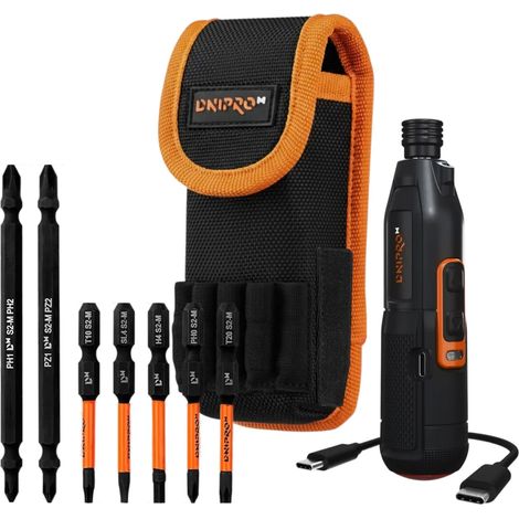 Destornillador eléctrico inalámbrico 3,6V Dnipro-M, doble modo 1,2/8 Nm, USB-C, luz LED, 280 rpm, HEX 6,35 mm. CSD-36X (1/5)