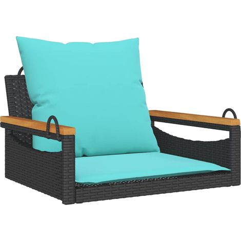 Maison Exclusive - Hängesessel mit Kissen Schwarz 63x62x40 cm Pol