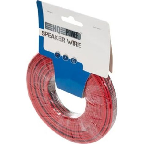 HQ-Power Lautsprecherkabel 2x1,50mm², 25 Meter, rot schwarz, Rolle, OFC Kupfer, für Audioinstallation, professionelle Verkabelung, Studio, Live, Heimgebrauch