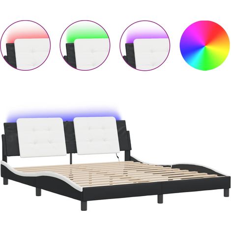 Maison Exclusive - Giroletto con LED senza Materasso Zadar Nero e Bianco 180x200 cm (1/5)