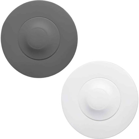 Bouchon D Évacuation En Silicone - Fonction Filtre À Cheveux - Pour Baignoire Et Lavabo - Diamètre Max 108 mm - Lot De 2 (1/5)