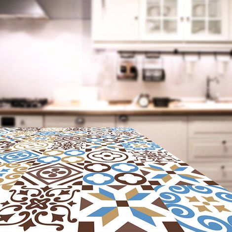 Stickers décoration Meuble - Sticker adhésif Cuisine Salon - 24 STICKERS CARRELAGES MEUBLE MAXIMA - 24stickers10x10cm (1/5)