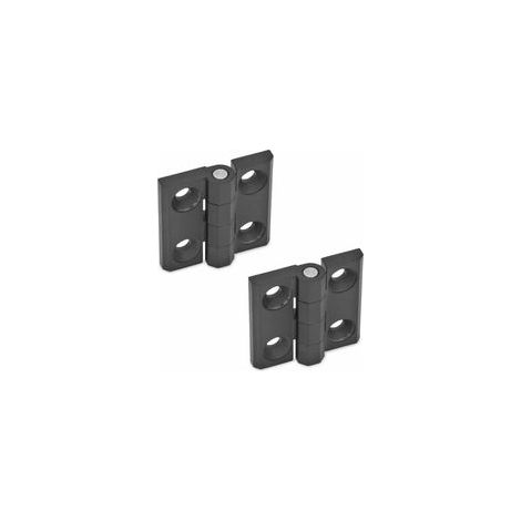 Trou de charnière pliable plat, charnière en alliage de zinc, charnière de porte robuste, adaptée pour porte fixe, porte d'entrée, porte de chambre, porte de jardin, 2 pièces 4040 mm noir (1/5)