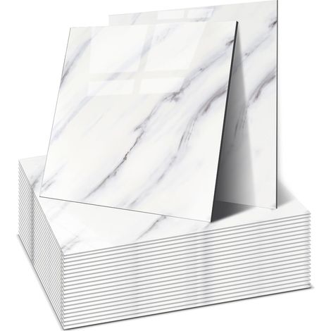 Lot de 22 stickers muraux autocollants, Peel and Stick Tiles 30 x 30 cm, imperméables et anti-taches, découpables, 7 couleurs, pour salle de bain, cuisine, salon (1/5)