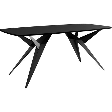 Mesa Oswego 152, Negro, 76x90x160cm, Alargamiento, Aglomerado laminado, Metal (1/4)