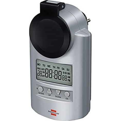 Brennenstuhl 4007123192021 1507490-Timer Digitale settimanale 23h/59 min 3680W IP44 Conto alla rovescia, Set di 2 Pezzi