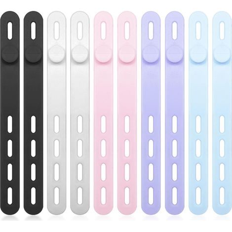 10pcs Serre-Câbles en Silicone Réutilisables - Organiseurs de Fils et Câbles Polyvalents pour Casque (1/5)