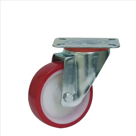 Rueda semi-industrial AFO serie music rojo pletina - 80 mm