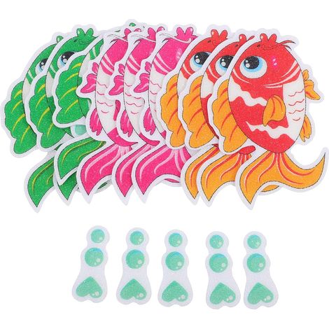 Autocollants sans Résidu Antidérapants pour Sol de Salle de Bain en Peva 14 Pièces Motifs Poissons et Bulles Adaptés pour Escalier et Sol (1/5)