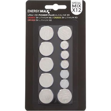 Lot de 12 Piles Rondes Energy 15cm Argent (1/4)