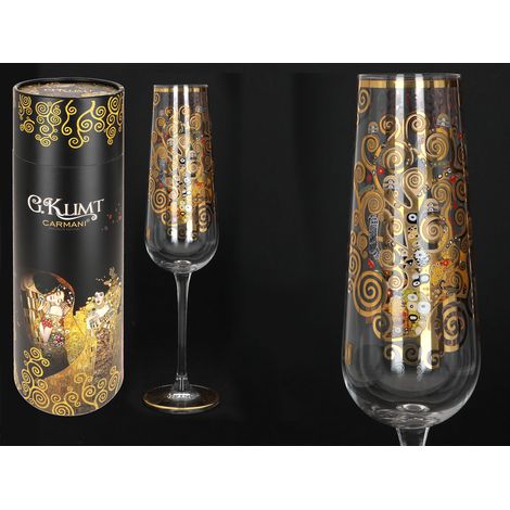 Carmani, Champagnerglas 220 ml - Gustav Klimt/Baum