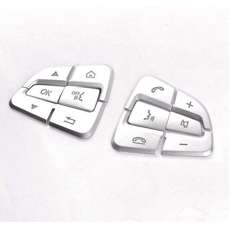Set di 12 adesivi decorativi per i pulsanti del volante, compatibili con Mercedes Benz Classe C 2014-2018/Classe V 2015-2020/Classe GLC 2015-2019 (1/4)