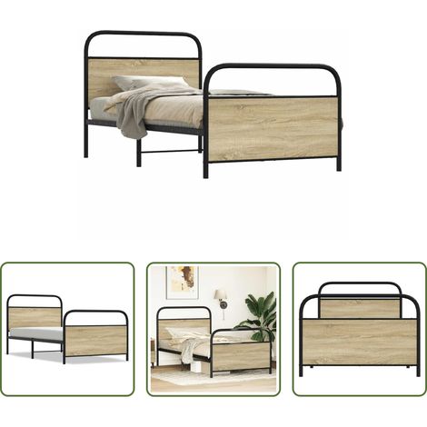 Cadre de lit - Cadre de lit sans matelas 100x190 cm chêne sonoma (1/5)
