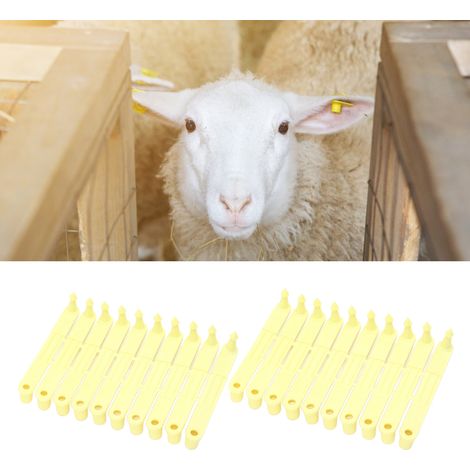 Etiquetas auriculares PA6 para animales de granja: etiquetas auriculares duraderas y de colores de 7,3 cm (20 unidades) (1/5)