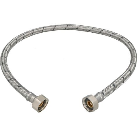 KOTARBAU® Flexible Robinet 1/2"x1/2" - Tuyau Robinet 70cm - Acier Inoxydable - Rallonge Robinet Cuisine Flexible - Tuyau Robinet Cuisine Flexible - Tuyau Flexible Plomberie - Argent (1/4)