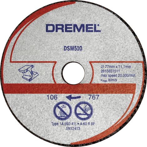 Dremel DSM510 2615S510JB Trennscheibe gerade 77 mm 3 St. Aluminium, Kupfer, Gusseisen, Plexiglas, Vi (1/5)