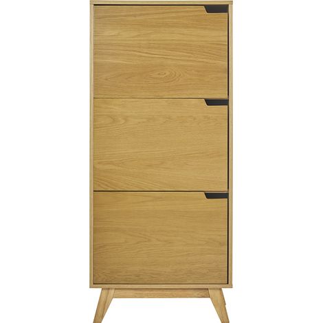 Buffet haut scandinave bois clair hévéa L60 cm LEENA (1/5)