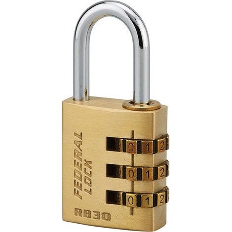 Messing-Zahlenschloss, 30 mm breit Sans marque
