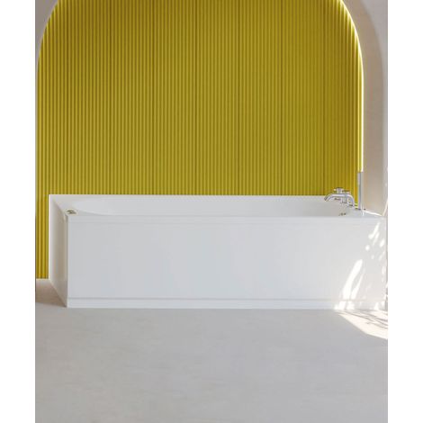 Baignoire acrylique avec tablier SH 180 x 80 cm Blanc brillant - Serena (1/3)