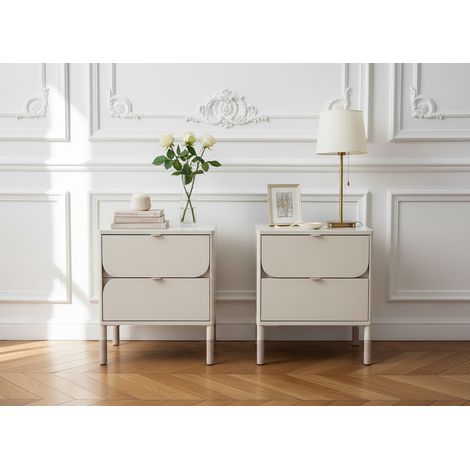 BOBOCHIC - Lot de 2 chevets 2 tiroirs BOREO (1/5)