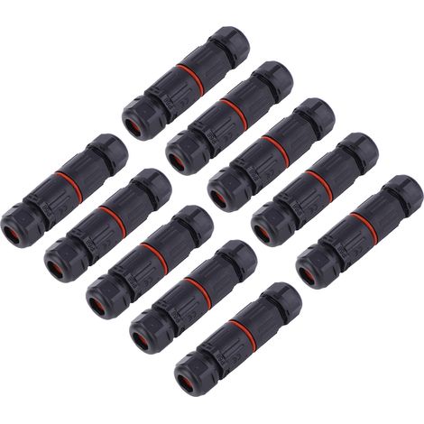 10 connecteurs étanches IP68 pour câble électrique extérieur à 3 broches, section 0,5 mm² à 2,0 mm²