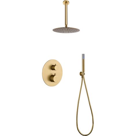 Imex - Columna Ducha Empotrada Termostatica Oro Serie Tívoli (1/5)