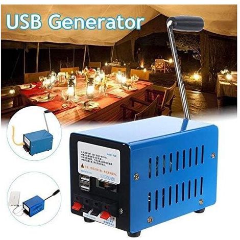 Générateur de manivelle manuel, générateur d'urgence mobile portable USB chargeur de secours d'alimentation Manuel pour générateur de jardin extérieur de camping (1/4)