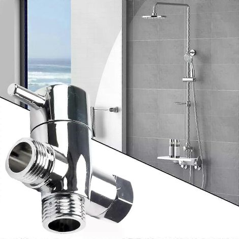 1 Stück 3-Wege-T-Adapter Badewanne 1/2 Duschkopf-Montageventil Umsteller ABS-Konverter Passend für Duscharmatur aus Messing Badezimmerarmatur-JXLGV (1/5)