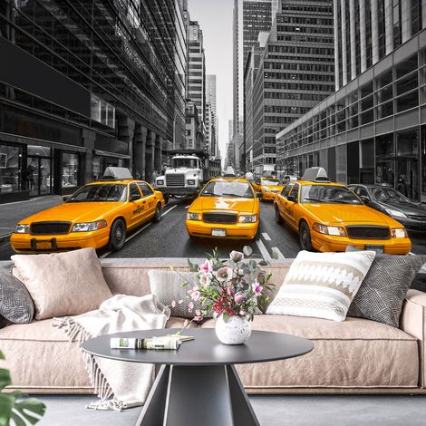 Papier peint panoramique - New York Taxis - 130 cm x 86 cm (1/4)
