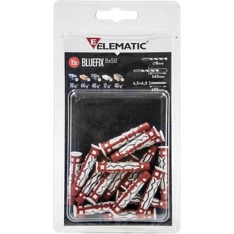 10 x ELEMATIC BLISTER TASSELLO BLUEFIX 6X35 VITE 15+15 PZ