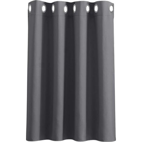 Cortina opaca térmica con ojales, para ventanas pequeñas, bloquea la luz y el calor, 132 x 114 cm, gris, 1 unidad. (1/5)