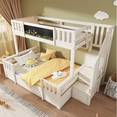 Cama litera dormitorio con almacenaje y pizarra OKMYHOME (1/5)