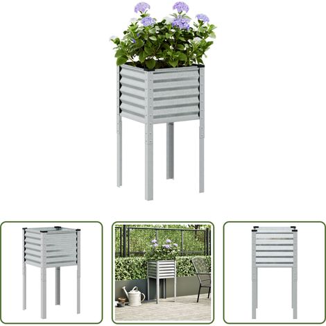 Balkonpflanzen -  Garten-Pflanzgefäß 45 x 45 x 88 cm Verzinkter Stahl (1/5)