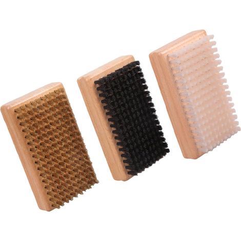 Brosse à cire en laiton/nylon/crin de cheval, manche en bois, cires de snowboard, accessoires d'entretien faciles à utiliser, poignée en bois, laiton/nylon, crin de cheval (1/5)