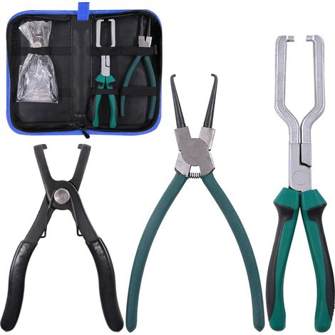 Lot de 3 pinces de tuyau de carburant de 20,3 cm, clip de serrage et pliants de déconnexion à 80 degrés pour l'entretien de la voiture