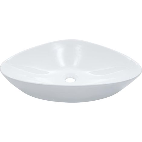 Lavabo 58,5 x 39 x 14 cm en céramique blanche