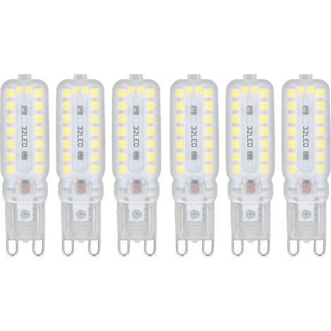 6 Ampoules LED G9 7W Dimmables, Lumière Blanche Naturelle 360°, pour Lampe Murale, Bureau ou Armoire, 220-240V, Lot de 6