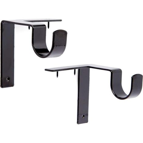 Support Pour Rideau - Sans Perçage - Profondeur Minimum 1,3 cm - Charge Max 9 kg - Pour Fenêtres Standard - Lot de 2 (1/5)